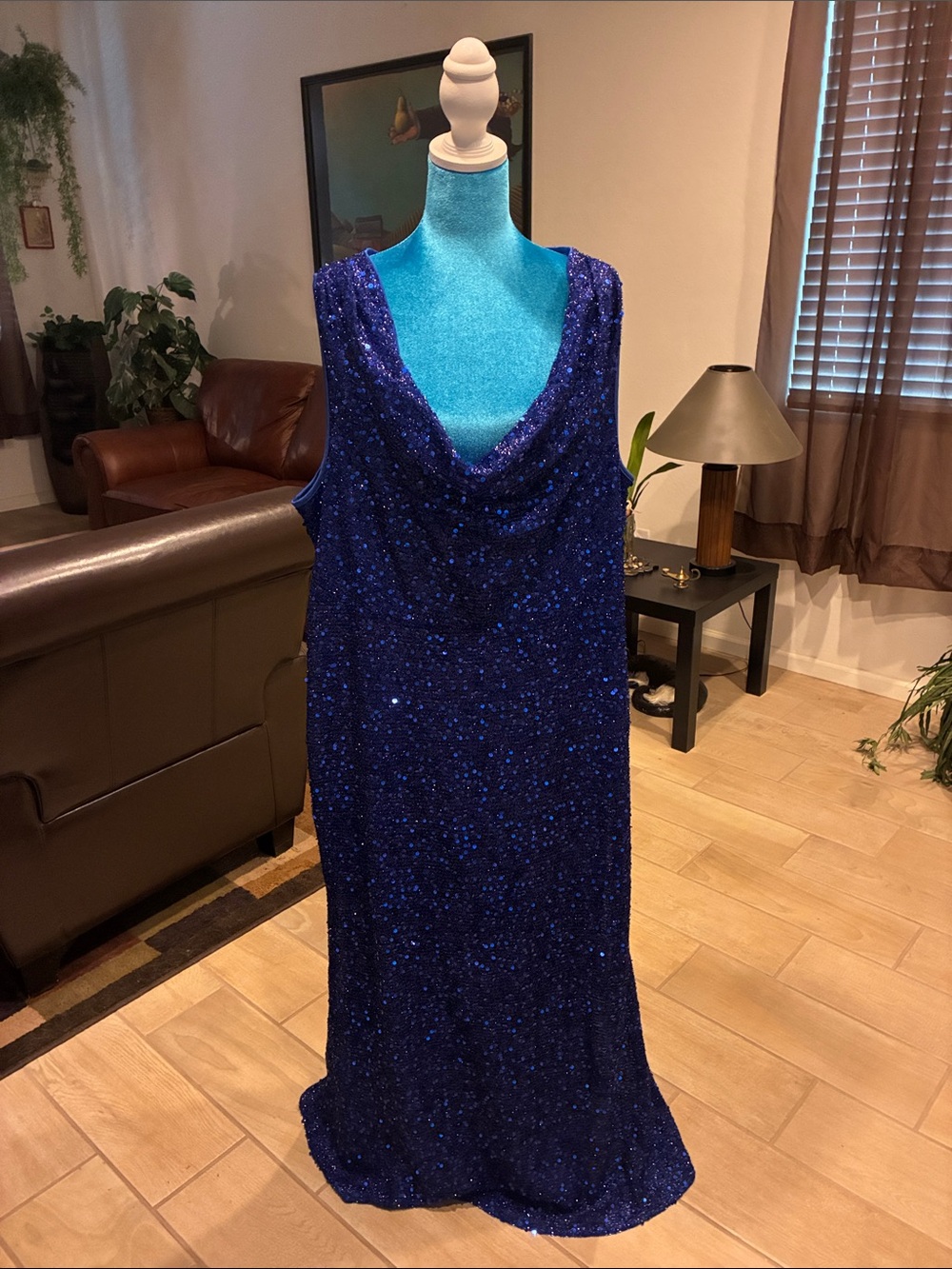 Source Unknown Sequin Maxi Dress in Deep Blue